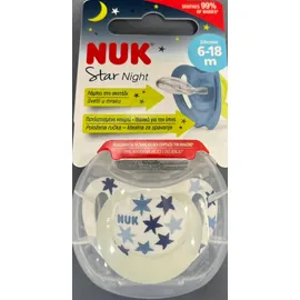 NUK Star Night Πιπίλα Σιλικόνης 6-18m Χρώμα Άσπρο, 1τμχ