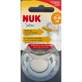 NUK Star Πιπίλα Καουτσούκ 0-6m Χρώμα Γαλάζιο, 1τμχ
