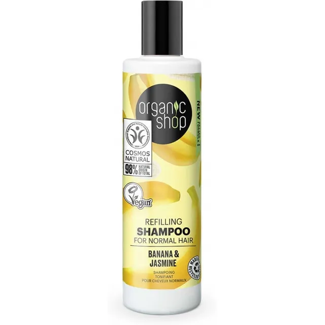 Natura Siberica Organic Shop Refilling Shampoo for Normal Hair Σαμπουάν  Αναπλήρωσης για Κανονικά Μαλλιά με Μπανάνα & Γιασεμί 280ml - Fedra