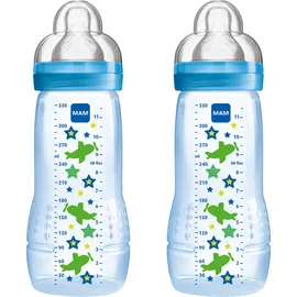 Mam Σετ Easy Active Baby Bottle Πλαστικό Μπιμπερό 4m+ Χρώμα:Σιέλ 2x330ml [365S]