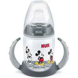 Nuk Disney Mickey Mouse First Choice+ Learner Bottle Μπιμπερό Εκπαίδευσης με Ρύγχος Σιλικόνης & Λαβές για 6-18m+ Χρώμα:Γκρί 150ml