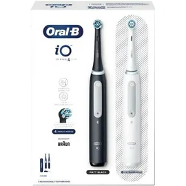 Oral-B iO Series 4 Duo Magnetic Black & White Ηλεκτρική Οδοντόβουρτσα 2τμχ