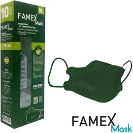 Famex FAGO F 333 Μάσκα Προστασίας FFP2 3D Extra Comfort Fish Style Κυπαρισσί 10τμχ