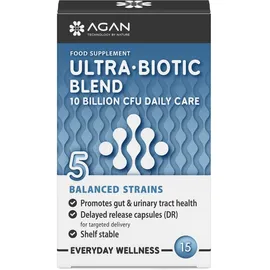 Agan Ultra-Biotic Blend 10 Billion - Συμπλήρωμα Διατροφής Προβιοτικών, 15 κάψουλες βραδείας αποδέσμευσης