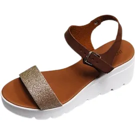 Interflot Ανατομικά Γυναικεία Πέδιλα Χρυσό-Λευκό No.37,39 [6017]