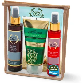Olive Touch PROMO Suntan Body Oil Λάδι Σώματος για Μαύρισμα 200ml - Oil Suncare n' Repair Hair Mist Επανορθωτικό Λάδι για τα Μαλλιά 125ml - Ενυδατικό Gel Σώματος με Αλόη 300ml σε Δ