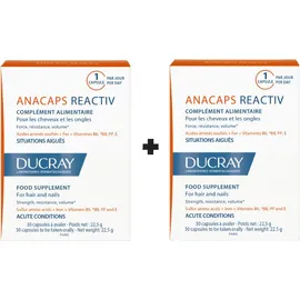 DUCRAY Anacaps Reactiv,  Συμπλήρωμα Διατροφής Κατά της Αντιδραστικής Τριχόπτωσης - 2x30caps -20%