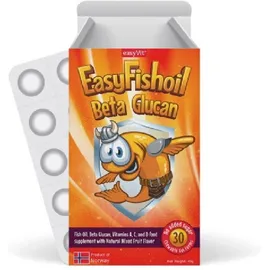 Power Health EasyFishoil Beta Glucan Kids Παιδικό Συμπλήρωμα Διατροφής με Ωμέγα 3 Λιπαρά Οξέα 30 Μασώμενα Ζελεδάκια