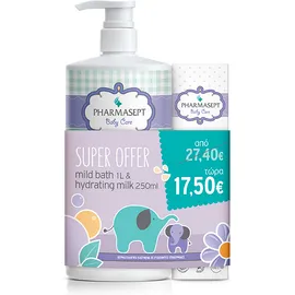 PHARMASEPT Promo Baby Care Mild Bath 1lt &amp; Hydrating Milk 250ml