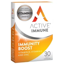 Active Immune Immunity Boost Vitamin D, C & Zinc Συμπλήρωμα Διατροφής για Ενίσχυση του Ανοσοποιητικού 30 κάψουλες