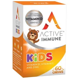 Active Immune Kids Vitamin D, Vitamin C & Zinc Παιδικό Συμπλήρωμα Διατροφής για Ενίσχυση του Ανοσοποιητικού 60 μασώμενα δισκία
