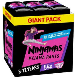 Πάνες Pampers Ninjamas Pyjama Night Pants Monthly Pack 54 τεμ. για Κορίτσια 8-12 ετών (27-43kg)