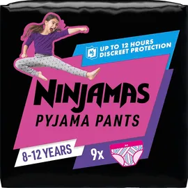 Πάνες Pampers Ninjamas Pyjama Night Pants 9 τεμ. για Κορίτσια 8-12 ετών (27-43kg)
