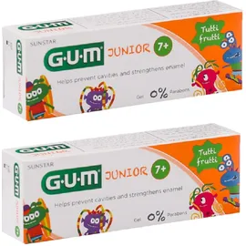 GUM Junior 7 - 12 ετών Παιδική Οδοντόκρεμα με γεύση Tutti-Frutti 50ml 1+1 Δώρο