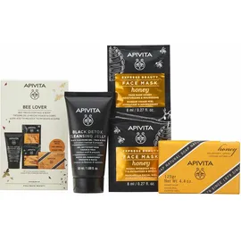 Apivita Promo Bee Lover Black Detox Gel 50ml, Honey Mask 2x8ml, Soap Honey 125gr
