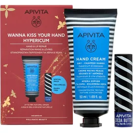 APIVITA PROMO WANNA KISS YOUR HAND: ΚΡΕΜΑ ΧΕΡΙΩΝ ΓΙΑ ΞΗΡΑ - ΣΚΑΣΜΕΝΑ ΧΕΡΙΑ ME ΒΑΛΣΑΜΟ &amp; ΜΕΛΙΣΣΟΚΕΡΙ &amp; LIPCARE ΒΟΥΤΥΡΟ ΚΑΚΑΟ SPF20 ΣΕ SPECIAL PRICE ΝEO 50ML &amp; 4,4G