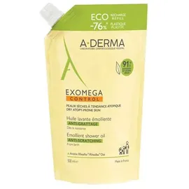 A-Derma Exomega Control Emolient Shower Oil Refill Μαλακτικό Λάδι Καθαρισμού για Ατοπικό Δέρμα (Ανταλλακτικό), 500ml