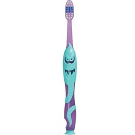 Elgydium Kids Monster Toothbrush Παιδική Οδοντόβουρτσα Μωβ - Τιρκουάζ για 2-6 Ετών 1 Τεμάχιο