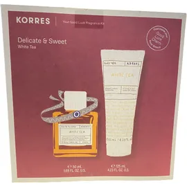 Korres PROMO Delicate & Sweet Eau De Toilette White Tea Γυναικείο Άρωμα 50ml - Body Milk White Tea Ενυδατικό Γαλάκτωμα Σώματος, 125ml