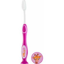 Chicco Toothbrush Παιδική Οδοντόβουρτσα Μαλακή Λιλά Καμηλοπάρδαλη για 3-6 Ετών με Θήκη 1 Τεμάχιο