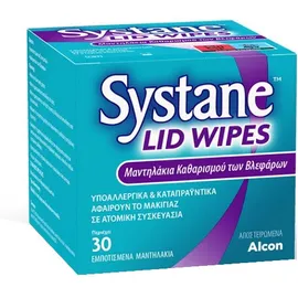 ALCON Systane Lid Wipes Εμποτισμένα Μαντηλάκια Καθαρισμού 30τμχ