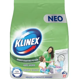 Klinex Fresh Clean, Σκόνη Πλυντηρίου Ρούχων, 1,43kg, 22 μεζούρες
