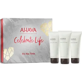 AHAVA Σετ Celebrate Life, It's Your Time, Mineral Body Lotion - 100ml, Mineral Hand Cream - 100ml & Mineral Shower Gel - 100ml