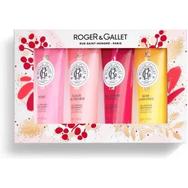 ROGER & GALLET 4 Shower Gel Set, Σετ με Αναζωογονητικά Αφρόλουτρα Fleur de Figuier - 50ml, Bois d'Orange - 50ml, Rose - 50ml, Gingembre Rouge - 50ml