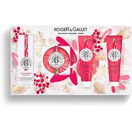 ROGER & GALLET Σετ Gingembre Rouge, Eau Parfumée Bienfaisante - 30ml, Σαπούνι - 100ml, Αφρόλουτρο - 50ml, Λοσιόν - 50ml