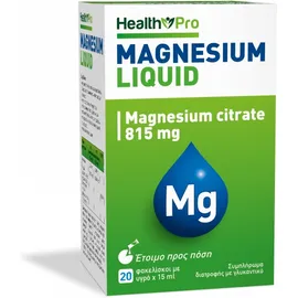 HEALTH PRO Magnesium Liquid, Magnesium Citrate 815 mg - 20x15ml