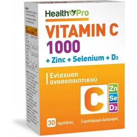 HEALTH PRO Vitamin C 1000 + Zinc + Selenium + D3 - 30tabs