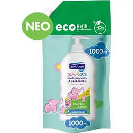 Septona Ανταλλακτικό Απαλό Βρεφικό Αφρόλουτρο & Σαμπουάν Calm N' Care με Βάλσαμο & Αλόη 1000ml
