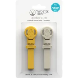 MATCHSTICK MONKEY Soother Clips Lion & Girrafe, Κλιπ Πιπίλας - 2τεμ