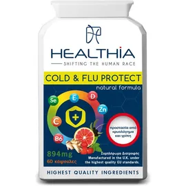 HEALTHIA Cold & Flu Protect 894mg, Φυσικό Συμπλήρωμα Διατροφής - 60caps