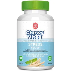 VICAN Chewy Vites Stress Relief, Μασώμενες Bιταμίνες Ενηλίκων για τη Φυσιολογική Λειτουργία του Νευρικού Συστήματος - 60 ζελεδάκια