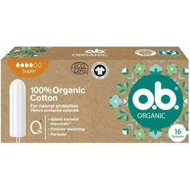 O.B. Organic Super, Ταμπόν από 100% Οργανικό Βαμβάκι για Μεγάλη Ροή - 16τεμ