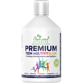 NATURAL VITAMINS Premium Teen Multivitamin, Πολυβιταμίνη για Εφήβους με Γεύση Πορτοκάλι - 500ml