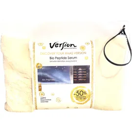 Version PROMO Bio Peptide Serum Ορός Αναδόμησης και Σύσφιξης Προσώπου 15 Αμπούλες x 2.5ml - Δώρο Λευκό Γούνινο Νεσεσέρ