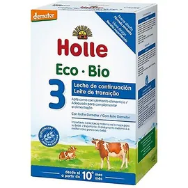 Holle Eco BIO 3 Βιολογικό Βρεφικό Αγελαδινό Γάλα με DHA Βιταμίνες C & D από 10 Μηνών 600gr Νέα Σύνθεση