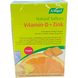 A.Vogel Natural Toffees Vitamin D + Zinc Orange Καραμέλες για την Ενίσχυση του Ανοσοποιητικού Συστήματος Γεύση Πορτοκάλι 115gr