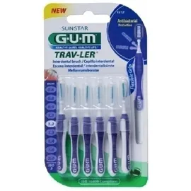 GUM 1512 Trav-Ler Μεσοδόντια Βουρτσάκια 1.2mm σε Μωβ Χρώμα 2x6τμχ 1+1 Δώρο