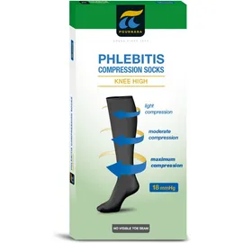 POURNARA Κάλτσες για φλεβίτιδα κάτω Γόνατος 18mmHg, Χρώμα  Μαύρο, SKU4580