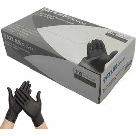 Atlas Gloves Vi-Nitrile Γάντια Νιτριλίου Μαύρα Large 100τεμάχια