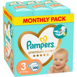 Πάνες Pampers Premium Care Monthly Pack Νο3 (6-10kg) 200τεμ