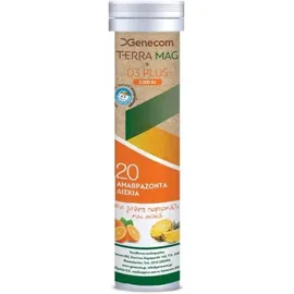 Genocom Terra Mag + D3 Plus 20 Effer Tabs Συμπλήρωμα Διατροφής για το Νευρικό & Μυϊκό Σύστημα, 20 αναβ. δισκία