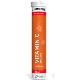 Leriva Immuvit Συμπλήρωμα με Vitamin C 1000mg & Βιοφλαβονοειδή (πορτοκάλι) 20 Αναβράζοντα Δισκία