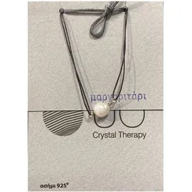 Jo Crystal Therapy Βραχιόλι Κρυσταλλοθεραπείας με ασημένια λεπτομέρεια - Μαργαριτάρι