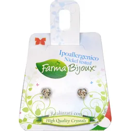 FARMA BIJOUX Corazon Σκουλαρίκια Διάφανο Κρύσταλλο Καρδιά 5mm 1 ζευγάρι