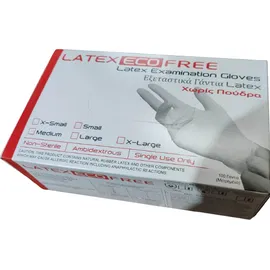 ALFACARE Latex Eco Free Εξεταστικά Γάντια Λάτεξ Χωρίς Πούδρα Medium 100τμχ