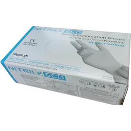 ALFACARE Nitrile Eco Εξεταστικά Γάντια Νιτριλίου Χωρίς Πούδρα Λευκά Medium 100τμχ